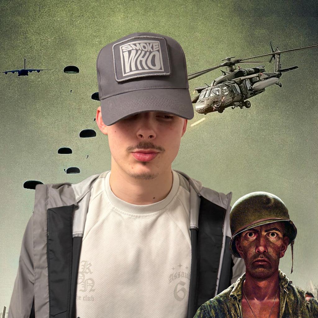 Graphic Grey Smoke Who Cap